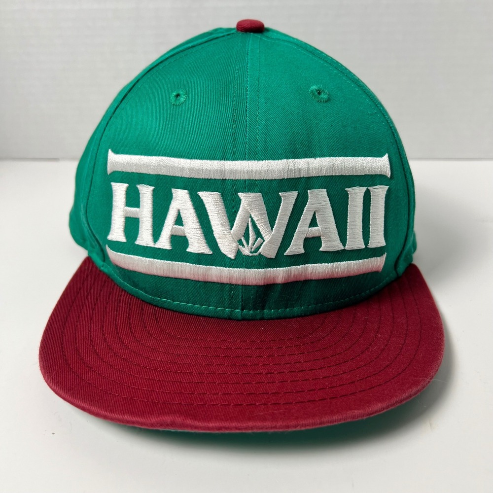 Volcom New Era 9FIFTY Hawaii Snapback Hat Green Burgundy D720300 One Size